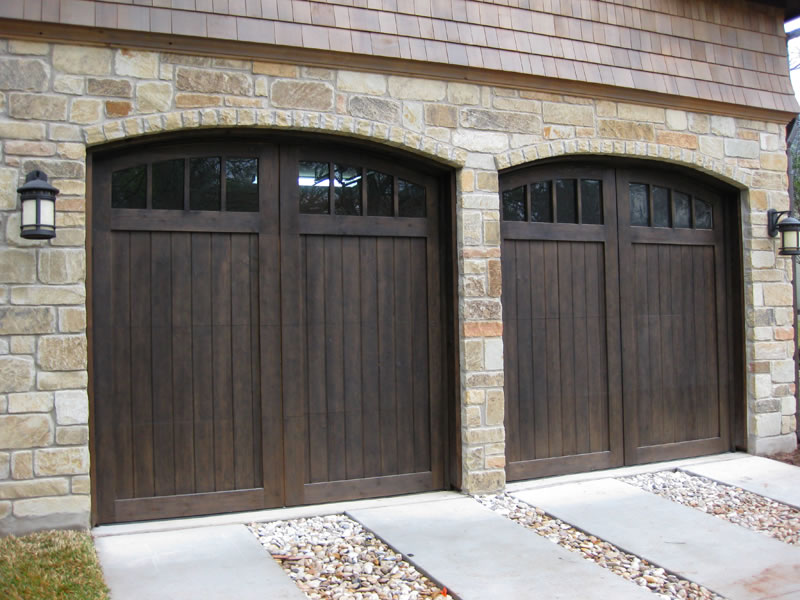 custom arched wood garage doors