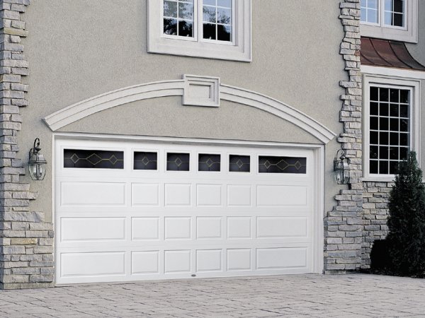 Roll Up Garage Door With Decorative Inserts