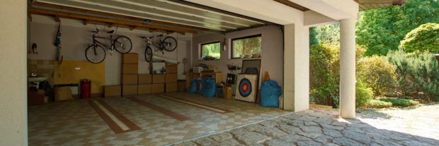 Carton Boxes In The Garage An organized garage.